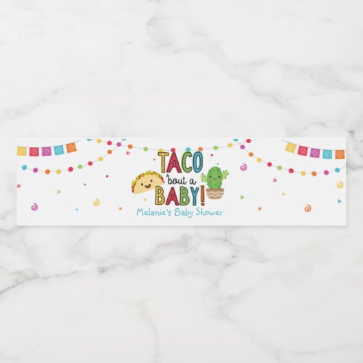 タコヴォーツアベビーフィエスタベイビーシャワーデコール ペットボトルラベル (シングルラベル)