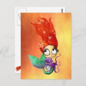 タコ不気味の人魚 ポストカード (正面/裏面)