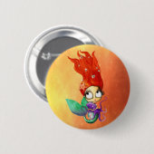 タコ不気味の人魚 缶バッジ (正面&裏面)