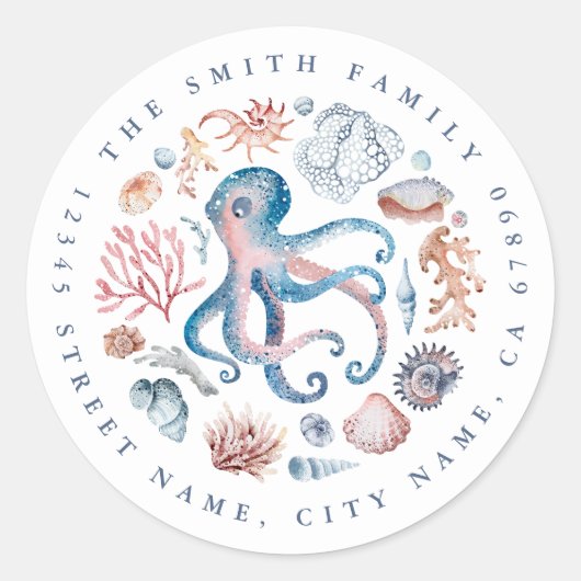 タコ丸シール ラウンドシール (正面)