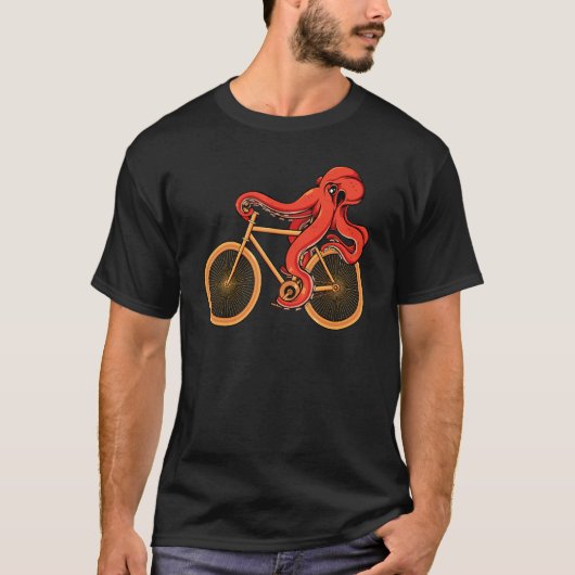 タコ乗用自転車サイクリストのライダーシー Tシャツ (正面)