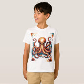 タコ予測できな – 強い海 Tシャツ (正面フル)