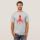 タコ動揺してデザイン – メンズベーシックTシャツ Tシャツ (正面フル)