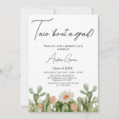 タコ卒業の開花サボテンの卒業 招待状 (正面)