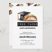 タコ卒業パーティー招待状おもしろい卒業 招待状 (正面/裏面)