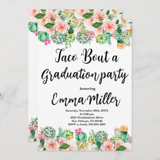 タコ卒業フィエスタについて 招待状 (正面/裏面)