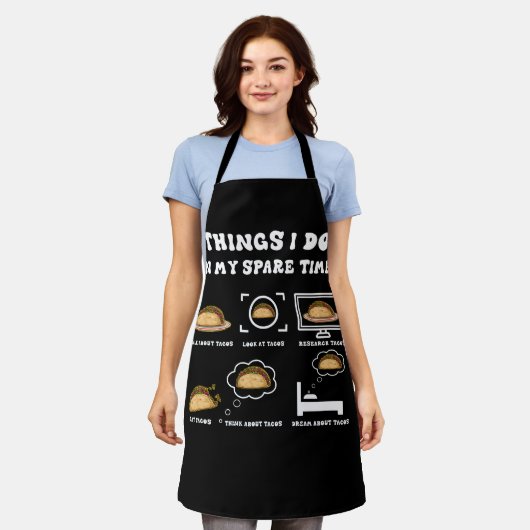 タコ好きのメキシコ人の余暇に私がやること エプロン (着用した状態)