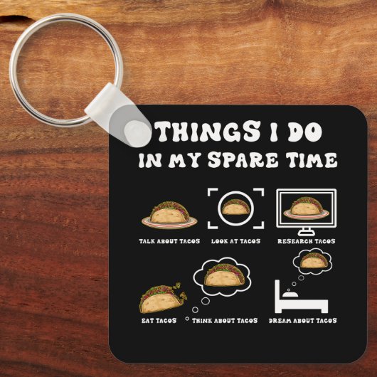 タコ好きのメキシコ人の余暇に私がやること キーホルダー (正面)