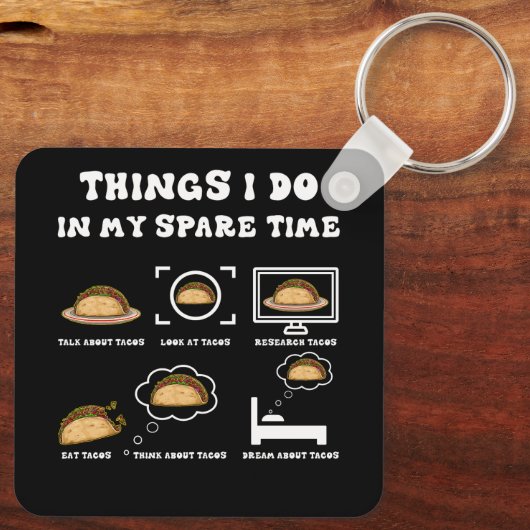 タコ好きのメキシコ人の余暇に私がやること キーホルダー (裏面)