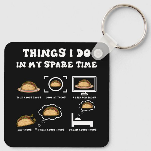 タコ好きのメキシコ人の余暇に私がやること キーホルダー (裏面)