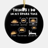 タコ好きのメキシコ人の余暇に私がやること セラミックオーナメント (正面)