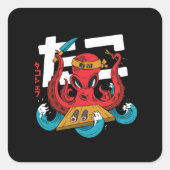 タコ寿司職人 スクエアシール (正面)