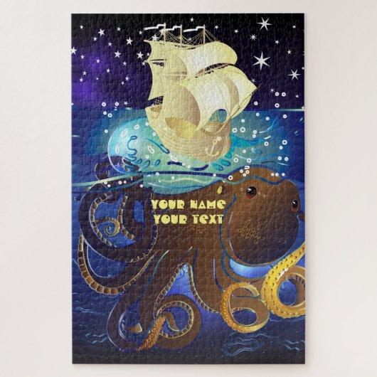 タコ巨大とカラベラ ジグソーパズル (縦)