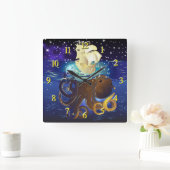 タコ巨大とカラベラ スクエア壁時計 (ホーム)