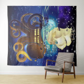 タコ巨大とカラベラ タペストリー (インサイチュ(横))