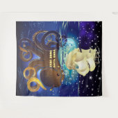 タコ巨大とカラベラ タペストリー (正面(横))