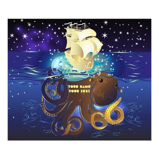 タコ巨大とカラベラ フォトプリント            (正面)