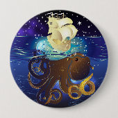 タコ巨大とカラベラ 缶バッジ (正面)