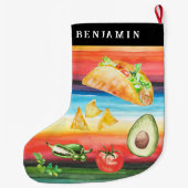 タコ愛好家 |モノグラムクリスマス ラージクリスマスストッキング (裏面)