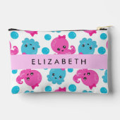 タコ柄かわいいタコ海あなたの名前 アクセサリーポーチ (裏面)