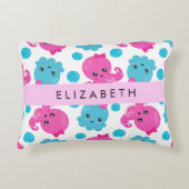 タコ柄かわいいタコ海あなたの名前 アクセントクッション (正面)