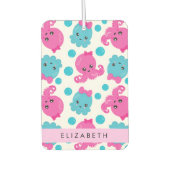 タコ柄かわいいタコ海あなたの名前 カーエアーフレッシュナー (正面)