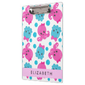 タコ柄かわいいタコ海あなたの名前 クリップボード (左)