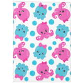 タコ柄かわいいタコ海あなたの名前 クリップボード (裏面)