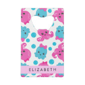 タコ柄かわいいタコ海あなたの名前 クレジットカード栓抜き (裏面)