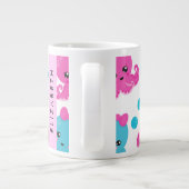 タコ柄かわいいタコ海あなたの名前 ジャンボコーヒーマグカップ (裏面)