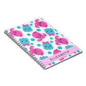 タコ柄かわいいタコ海あなたの名前 ノートブック (右側)