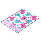 タコ柄かわいいタコ海あなたの名前 ノートブック (左側)