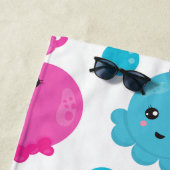 タコ柄かわいいタコ海あなたの名前 ビーチタオル (インサイチュ)