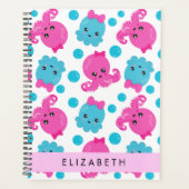 タコ柄かわいいタコ海あなたの名前 プランナー手帳 (正面)