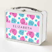 タコ柄かわいいタコ海あなたの名前 メタルランチボックス (正面)