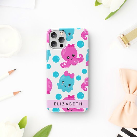 タコ柄かわいいタコ海あなたの名前 Case-Mate iPhoneケース