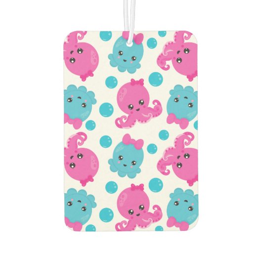 タコ柄、かわいいタコ、海獣 カーエアーフレッシュナー (裏面)