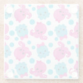 タコ柄、かわいいタコ、海獣 ガラスコースター (裏面)