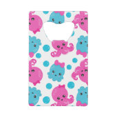 タコ柄、かわいいタコ、海獣 クレジットカード栓抜き (正面)