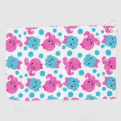 タコ柄、かわいいタコ、海獣 ゴルフタオル (横)