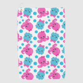 タコ柄、かわいいタコ、海獣 ゴルフタオル (正面)