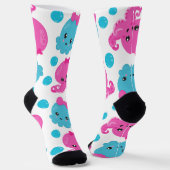 タコ柄、かわいいタコ、海獣 ソックス (傾斜あり)