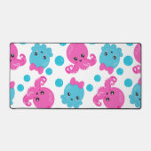 タコ柄、かわいいタコ、海獣 デスクマット (正面)