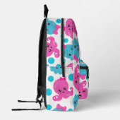 タコ柄、かわいいタコ、海獣 プリントバックパック (左)