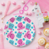 タコ柄、かわいいタコ、海獣 ペーパープレート (パーティー)