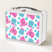 タコ柄、かわいいタコ、海獣 メタルランチボックス (正面)