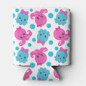 タコ柄、かわいいタコ、海獣 缶クーラー (裏面)