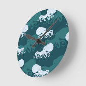 タコ模様の列 ラウンド壁時計 (傾斜)