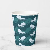 タコ模様の列 紙コップ (裏面)