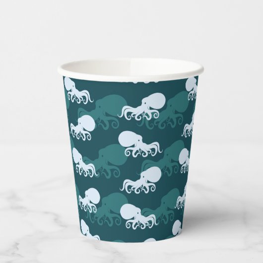 タコ模様の列 紙コップ (左)